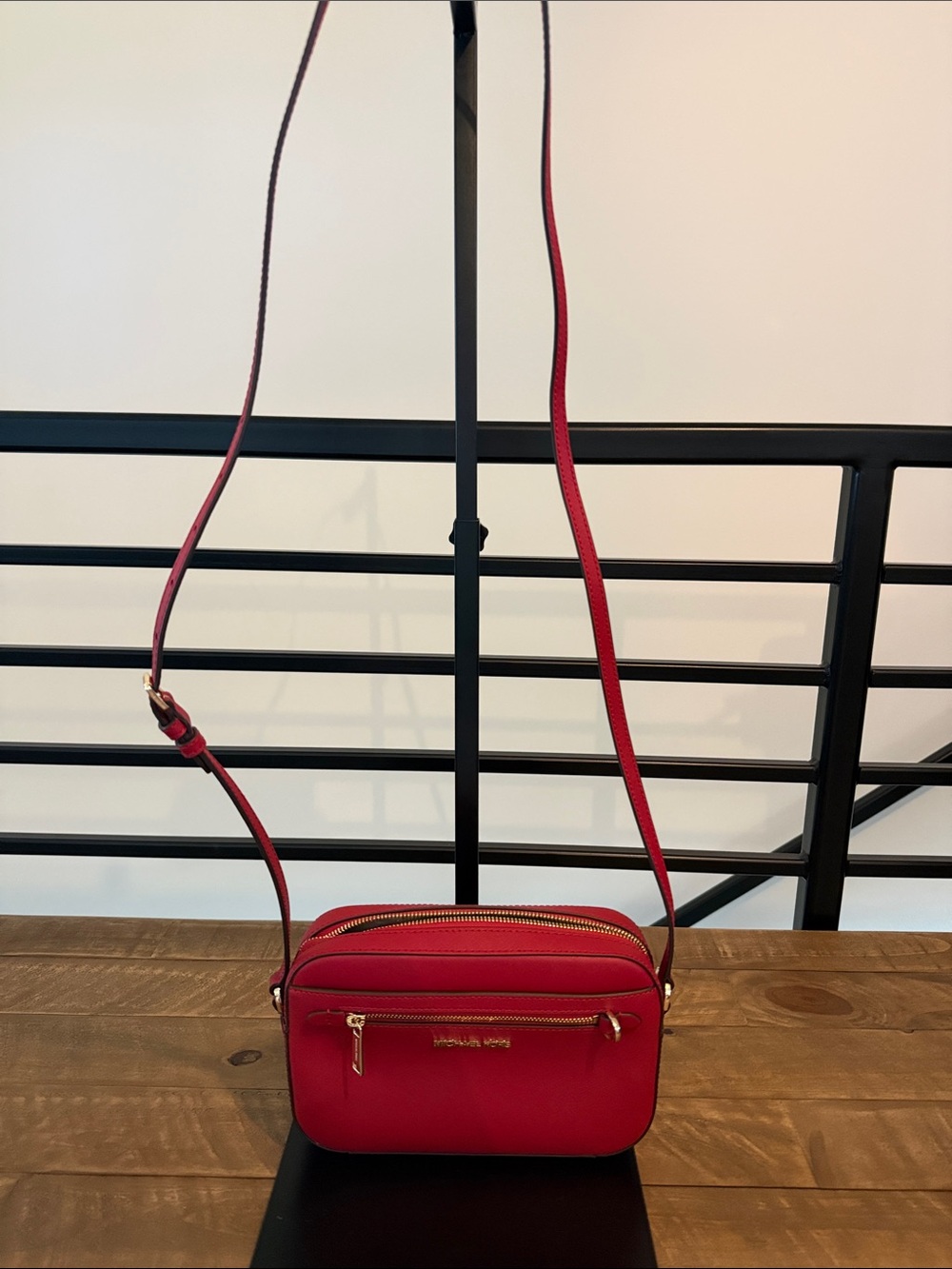 Michael Kors Red Leather Crossbody Bag - Small Everyday Shoulder Bag